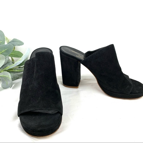 Robert Clergerie Abrice suede peep toe mules with chunky heel - Picture 2 of 15